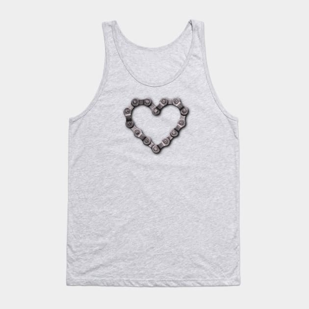 I Love My Bike, Bike Chain Heart Tank Top by ExtraMedium